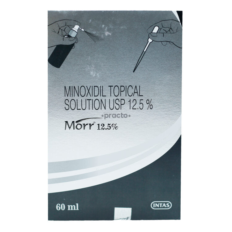 Solutie, Morr, impotriva Caderii Parului, Pipeta si Pulverizator Incluse, 12.5% Minoxidil, Tratament 1 Luna, 60ml