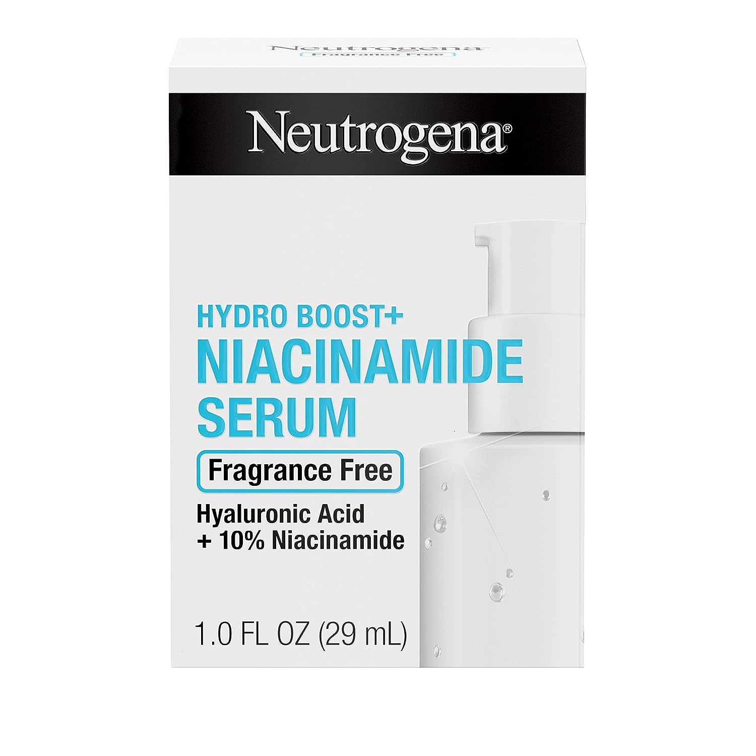 Ser de Fata, Neutrogena, Hydro Boost, pentru Hidratarea Tenului, cu Acid Hialuronic, 10% Niacinamida si Vitamina B3, fara Parfum, 29ml