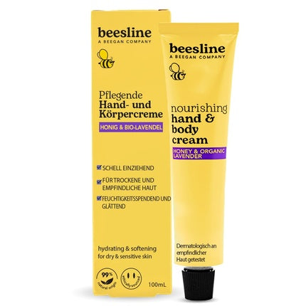 Cremă Hidratantă Mâini și Corp, Beesline, Miere și lavandă, Hidratare intensă, Piele catifelată, 150 g