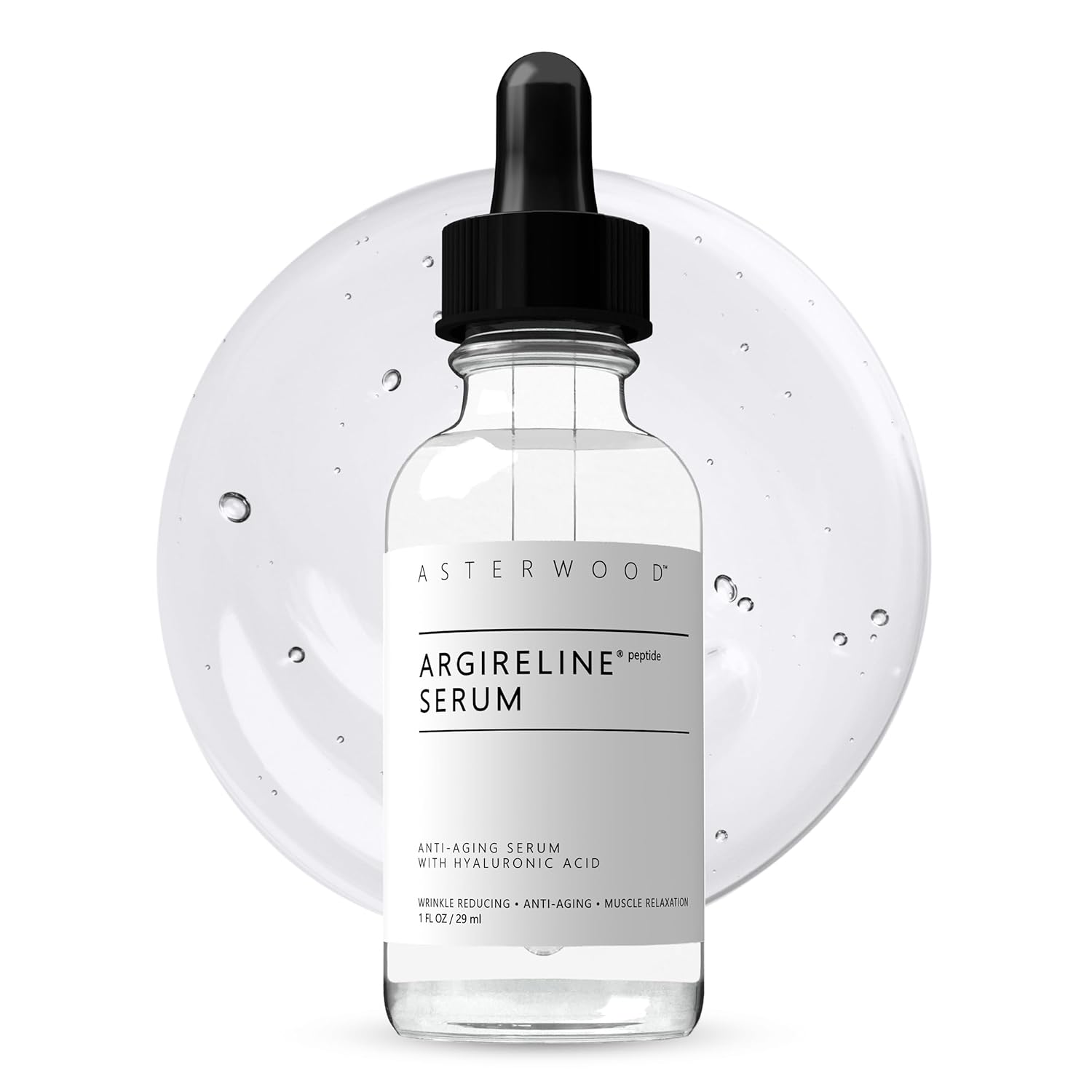 Serum față, Asterwood, Argireline + Acid hialuronic, Reducerea ridurilor, Anti-îmbătrânire, 30 ml