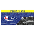 Pachet Pasta de Dinti, Crest, 3D White, Charcoal, Efect Albirea Dintilor cu Carbune Activ, 2x 93gr