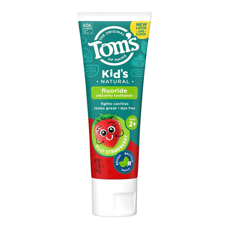 Pastă de dinți pentru copii, Toms Of Mine, Silly Strawberry, Naturală, 5.1 Oz (144.6 g)