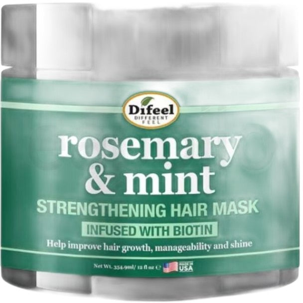 Mască de păr, Difeel, Rosemary & Mint, Fortifiant, Hidratare, Revigorare, 340 g