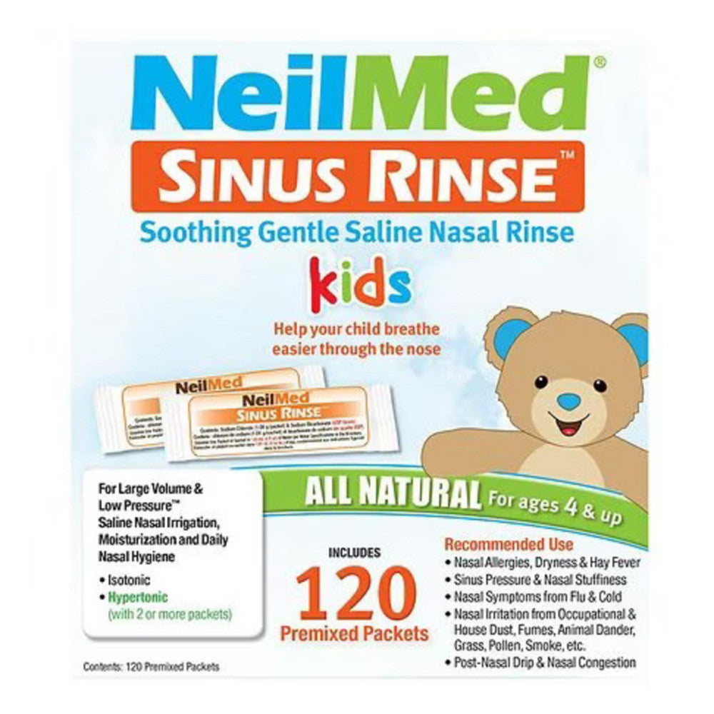 Plicuri saline pediatrice pentru irigare nazală, NeilMed, Sinus Rinse Pediatric, 120 bucăți