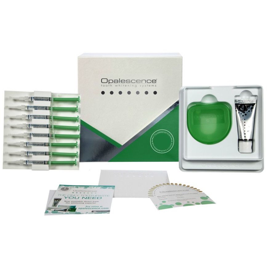 Kit Albirea Dintilor, Opalescence PF Menta, 8 x seringi 1.2ml, 16% peroxid carbamida, Pasta dinti, Cutie Incluse