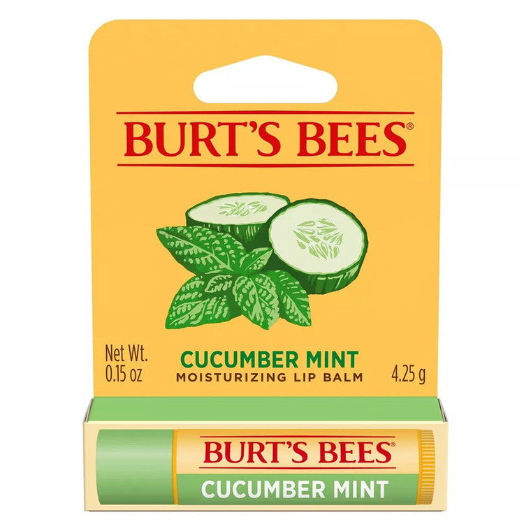 Balsam buze, Burt's Bees, Cucumber Mint + ceară de albine, Hrănire buze uscate, 4.25 g