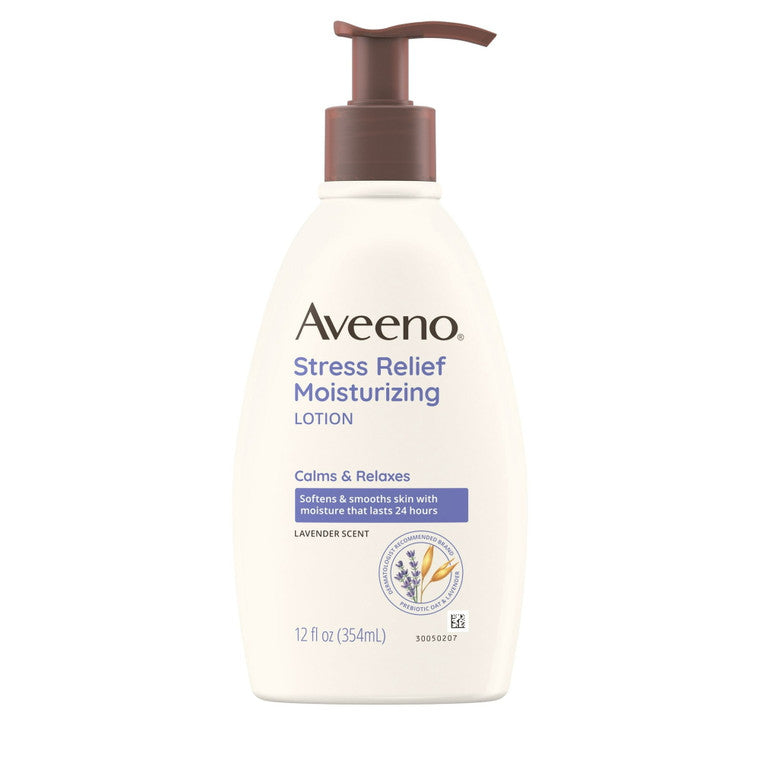 Loțiune corp, Aveeno, Stress Relief, Aromă lavandă, Calmare, Hidratare de durată, 354 ml
