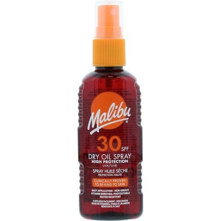 Spray ulei uscat, Malibu Sun, Dry Oil Spray SPF 30, Protecție Ridicată, Rezistență la Apă, Finish Non-Gras, 100 ml