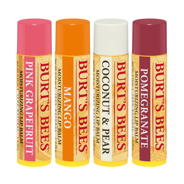 Balsam buze, Burt's Bees, Superfruit, Origine naturală, Fără parabeni, Set 4 bucăți