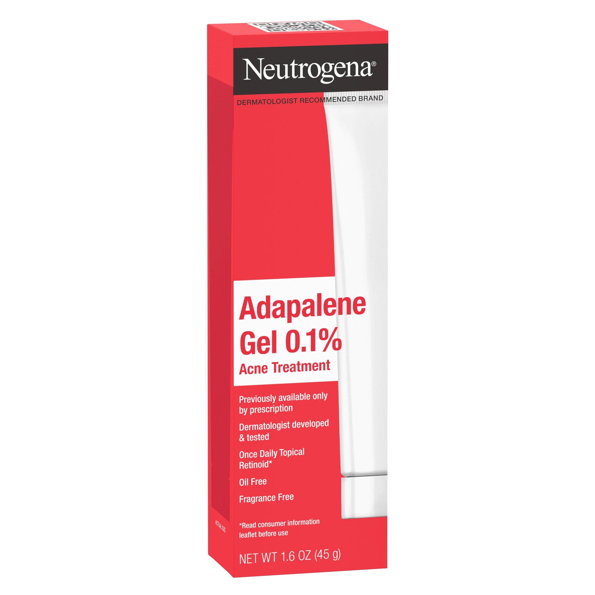 Gel de Fata, Neutrogena, Acne Treatment, Adapalene 0.1%, Anti-Acnee, Stimuleaza Regenerarea Celulara si Reduce Inflamatia, fara Parfum, 45gr