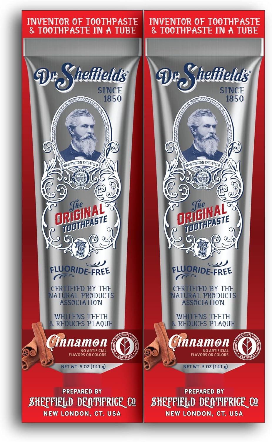 Pastă de dinți naturală, Dr. Sheffield's, Certified Cinnamon, Fără fluor, Gust plăcut