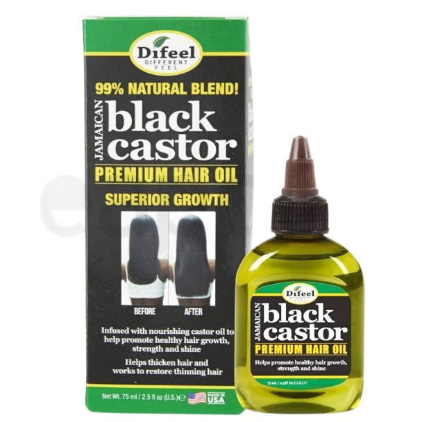 Ulei pentru păr, Difeel, Jamaican Black Castor Premium, Hidratare Intensă, Fortifiere, Hrănire, 75 ml
