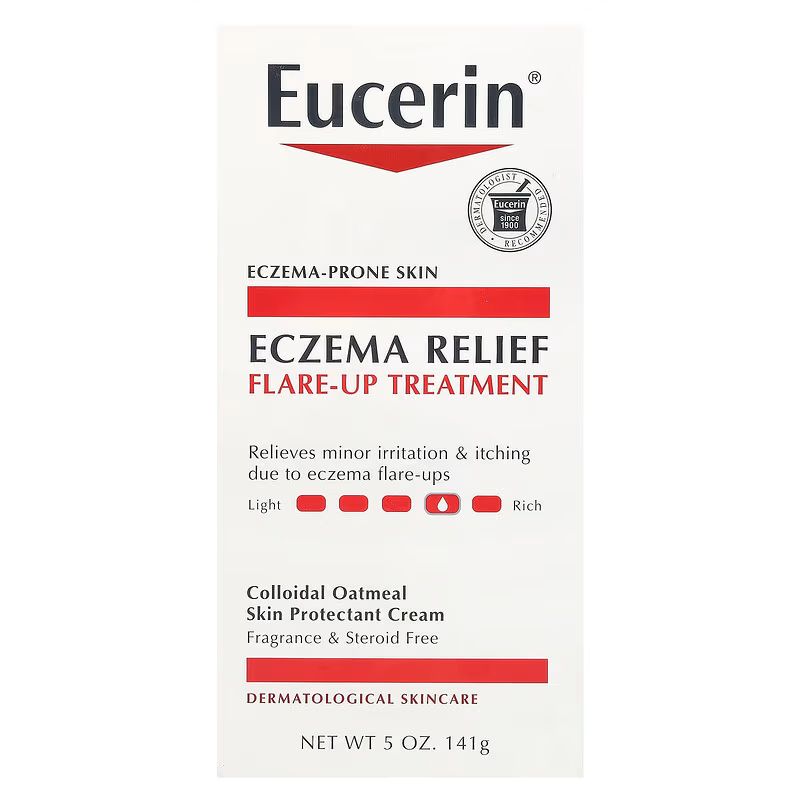 Crema de Corp, Eucerin, Eczema Relief, Flare-Up Treatment, pentru Pielea Predispusa la Eczeme, fara Parfum, 141gr