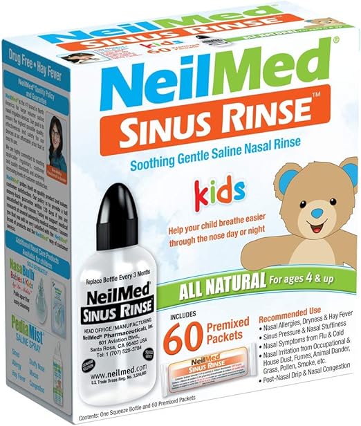 Kit irigare nazală pediatric, NeilMed, Sinus Rinse Pediatric, Cu plicuri saline