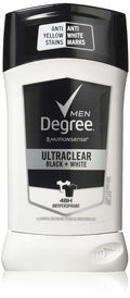 Antiperspirant deodorant, Degree Men, Black + White Ultraclear, Protecție împotriva petelor, Fără reziduuri albe, 76 g