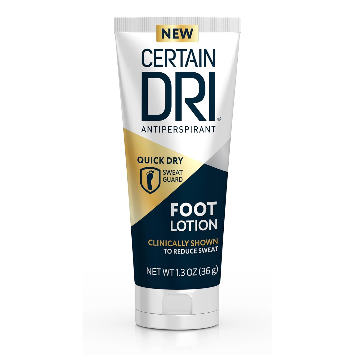 Loțiune antiperspirantă pentru picioare, Certain Dri, Protecție 24 h, Uscare rapidă, Fără aderență, Testată dermatologic, Recomandată de medici, 1.3 oz
