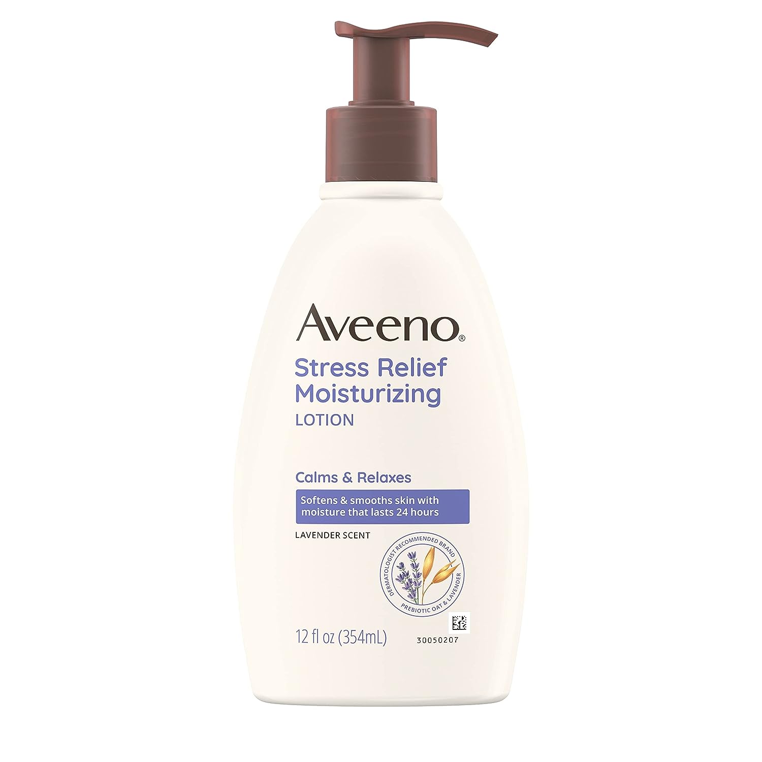 Lotiune de Corp, Aveeno, Stress Relief, cu Ovaz Colodail, pentru o Hidratare Intensiva, Efect 24h, Aroma Lavanda, 354ml