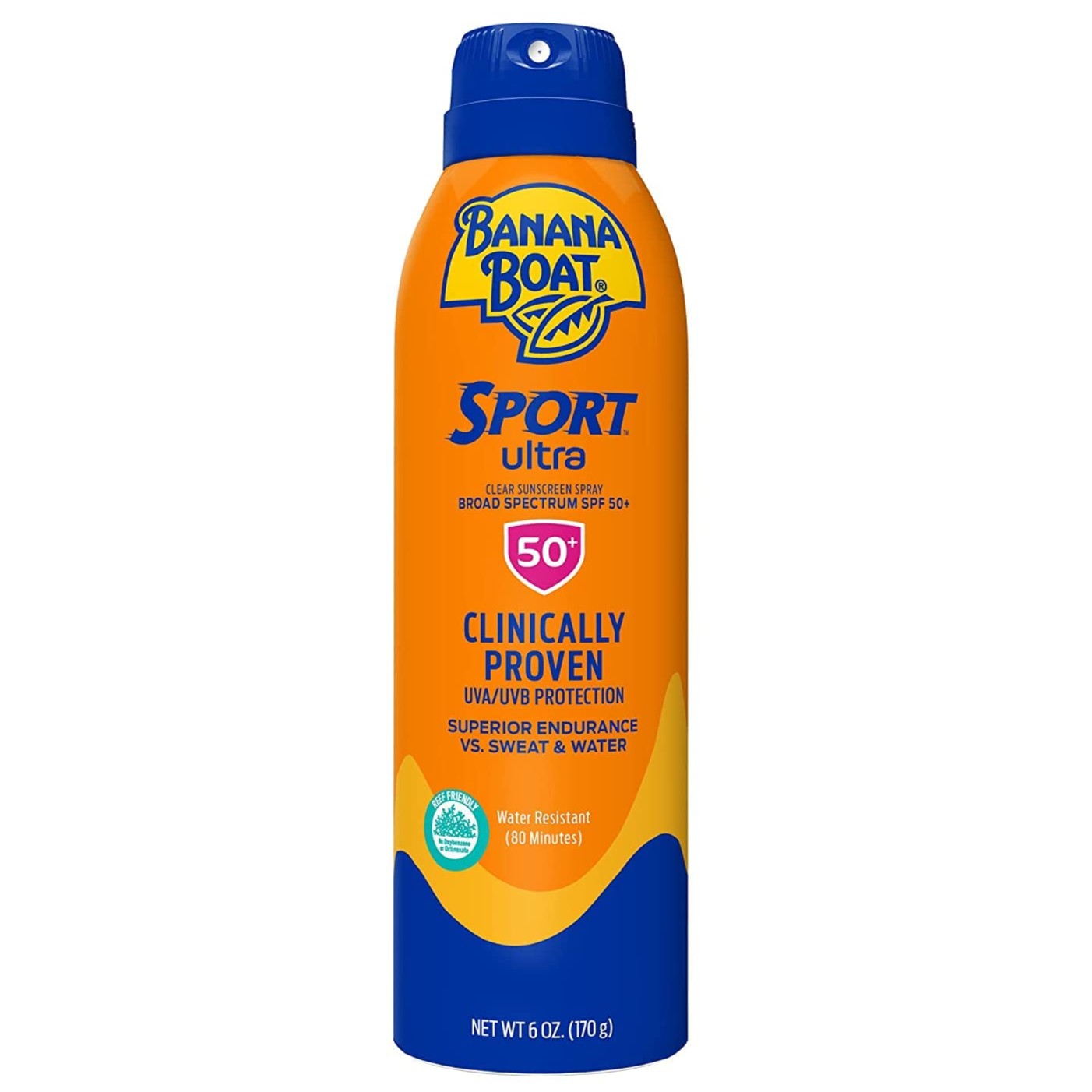 Spray Protectie Solara, Banana Boat, Sport, impotriva UVA si UVB, Rezistent la Apa si Transpiratie, Ideal pentru Sportivi, Usor de Aplicat, Formula Non-Grasa, SPF 50, 170gr