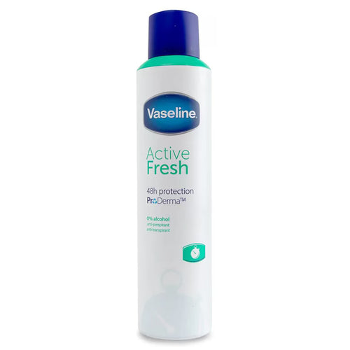 Antiperspirant Deodorant, Vaseline, Active Fresh, cu Proderma, Hipoalergenic, Protectie 48h, 250ml