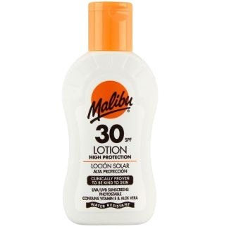 Loțiune protecție solară, Malibu, SPF 30, Protecție UV, Format compact, Hidratare, 100 ml