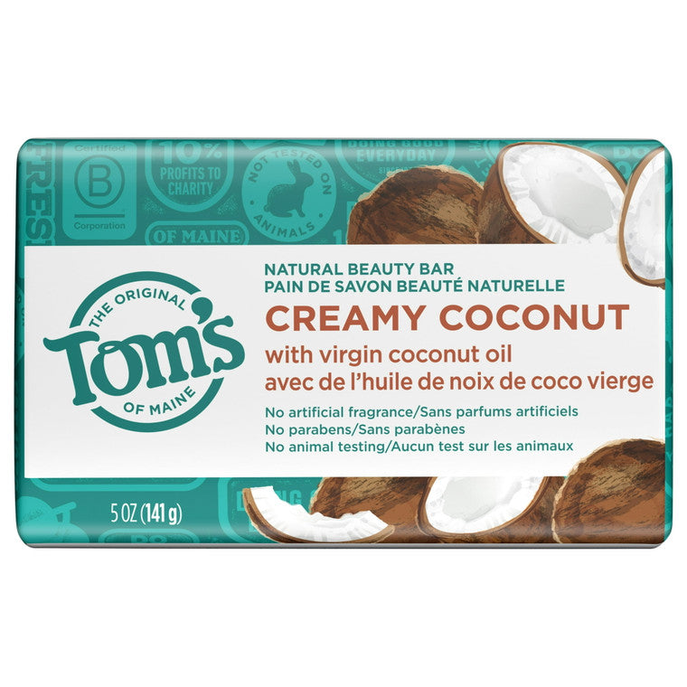 Săpun Natural, Toms of Maine, Beauty Bar, Ulei Virgin de Cocos, 5 Oz (141.75 g)