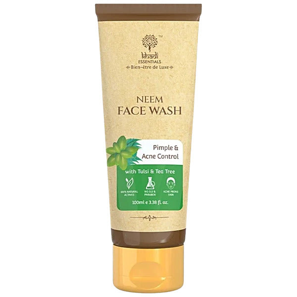 Gel de Curatare, Khadi Essentials, cu Ulei de Neem, Elimina Impuritatile si Previne Eruptiile, 100ml