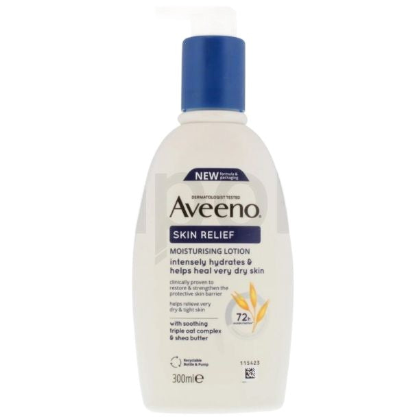 Loțiune Hidratantă, Aveeno, Skin Relief, Hidratare, Calmarea, Pentru Piele Uscată, 300 ml