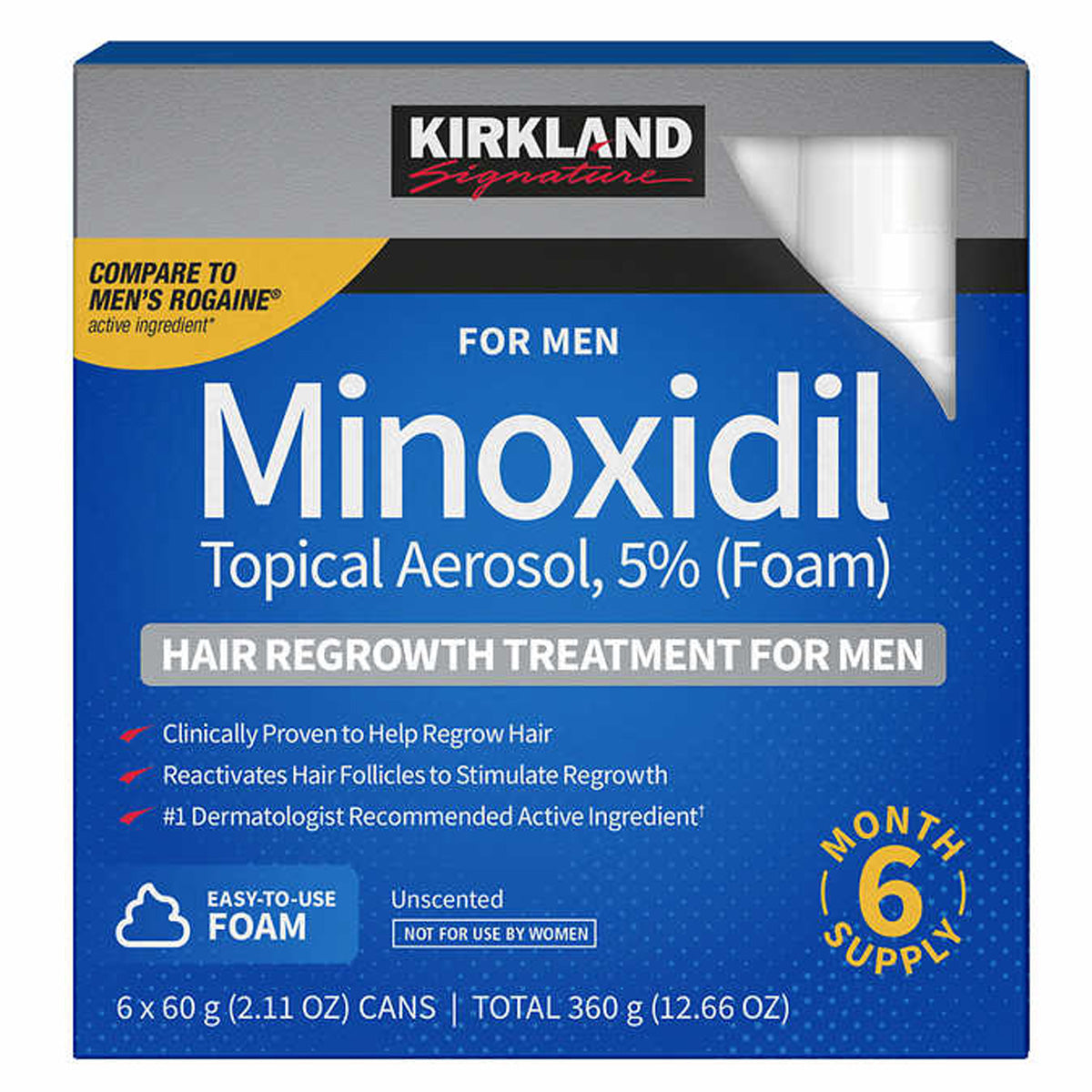 Set Spuma, Kirkland Signature, Minoxidil 5%, Tratament Impotriva Caderii Parului, 9x 60ml