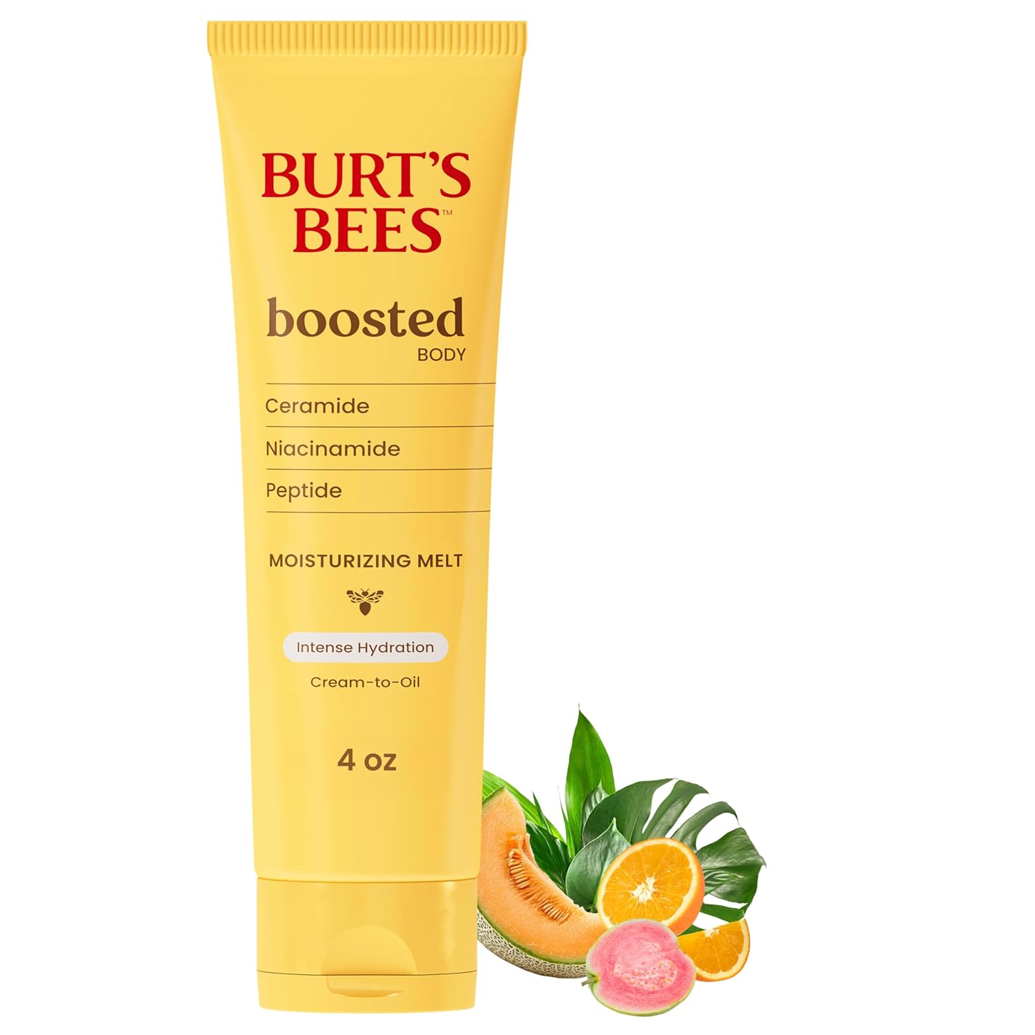 Melt hidratant corp, Burt's Bees, Boosted Body Moisturizing Melt, Ceramide & niacinamide, Hidratare intensă, 113 g