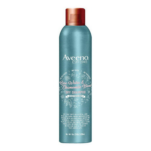Șampon uscat, Aveeno, Rose Water & Chamomile Blend, Delicat, Reîmprospătare rapidă, 142 g
