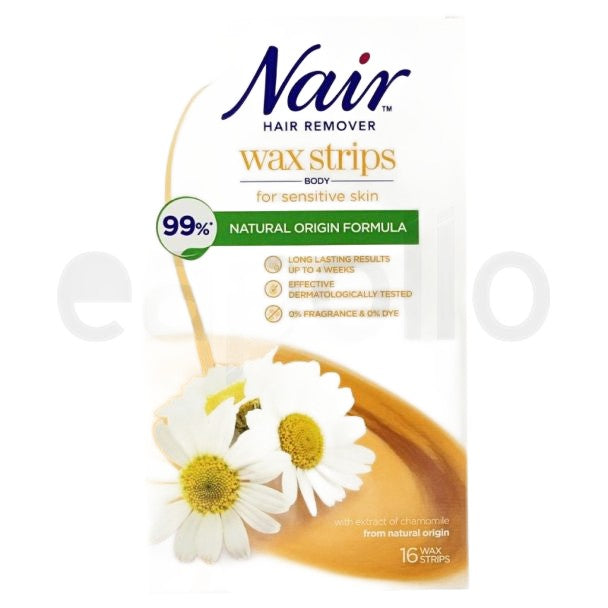 Benzi Ceară, Nair, Corp, Epilare Rapidă, Pentru Piele Sensibilă, Delicatețe, 16 buc