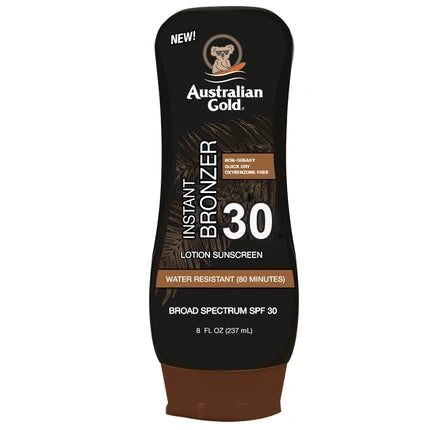 Loțiune Protecție Solară, Australian Gold, Bronzer SPF 30, Protecție Solară, Bronz Instant, Protecție UVA/UVB, 237 ml