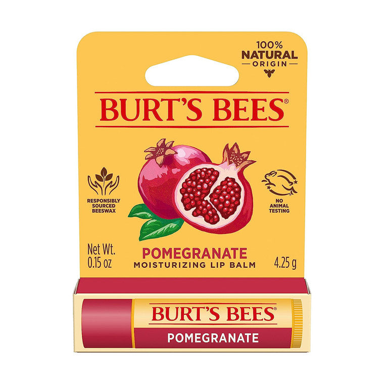 Balsam de buze, Burt's Bees, Pomegranate, Hidratare naturală 100%, Buze moi, 1 bucată
