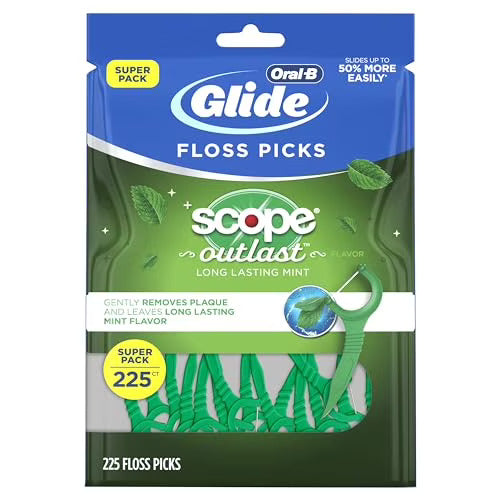 Set Ata Dentara, Crest, Oral-B, Glide, Scope Outlast, Tip Scobitoare, Cerata, Fibra Rezistenta, Aroma Menta, 225 buc