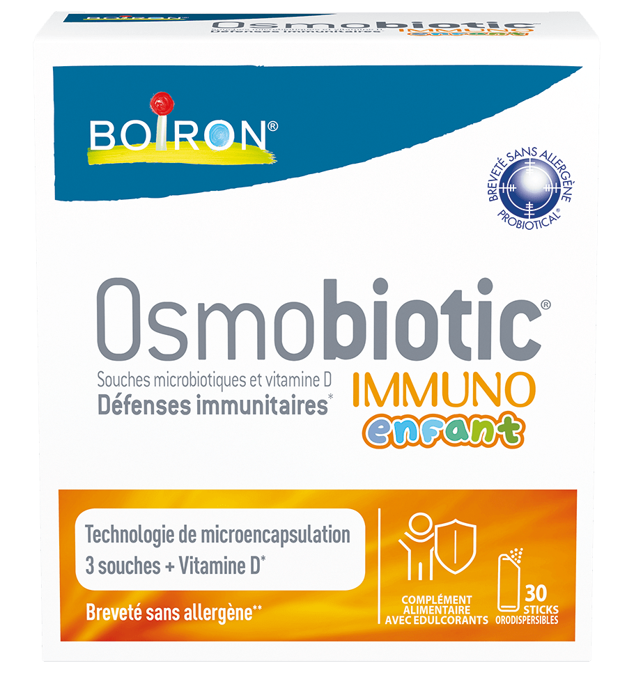 Supliment Alimentar pentru Copii, Boiron, Osmobiotic, Immuno, cu Tulpini Microbiotice si Vitamina D, 30 plicuri