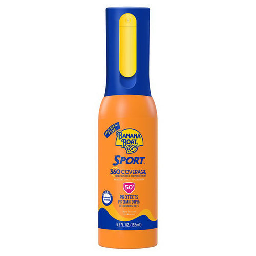 Spray protecție solară 360° sport, Banana Boat Sport, 360 Coverage Advanced Control SPF 50+, Control precis și protecție ridicată, 162 ml