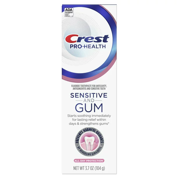 Pasta de Dinti, Crest, 3D White, Sensitive and Gum, Reduce Sensibilitatea Smaltului, 104gr