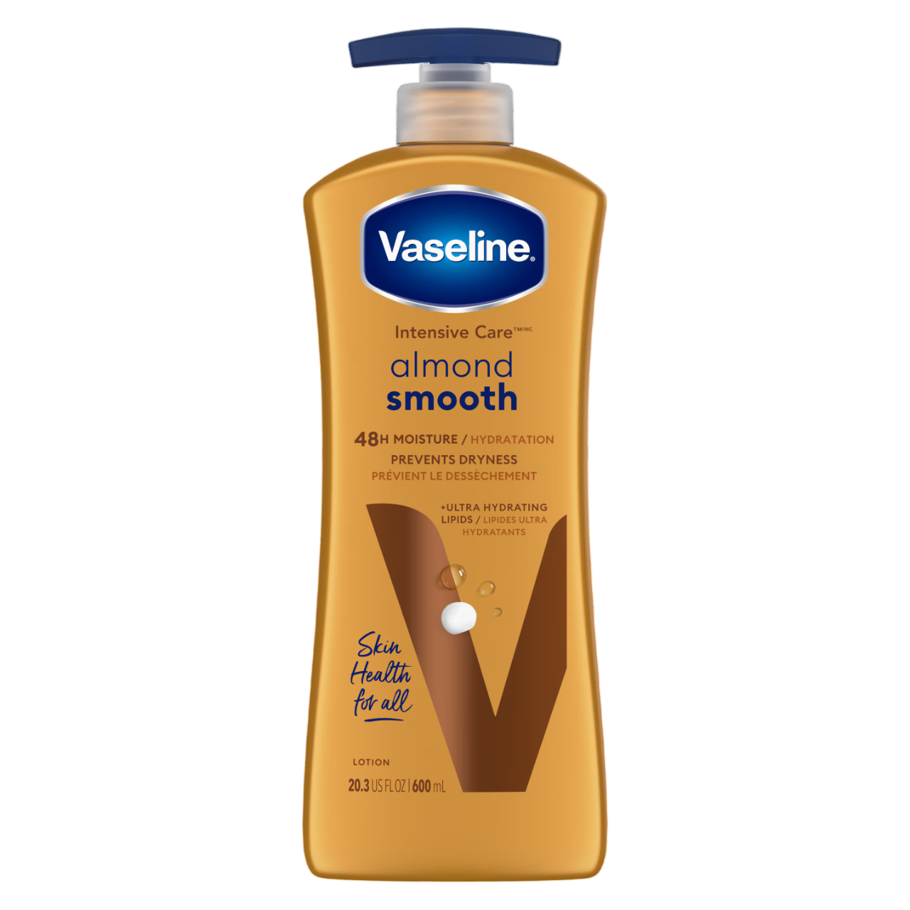 Loțiune de Corp, Vaseline, Intensive Care Almond Smooth, Hidratare 48h, Piele fină și catifelată, 600 ml