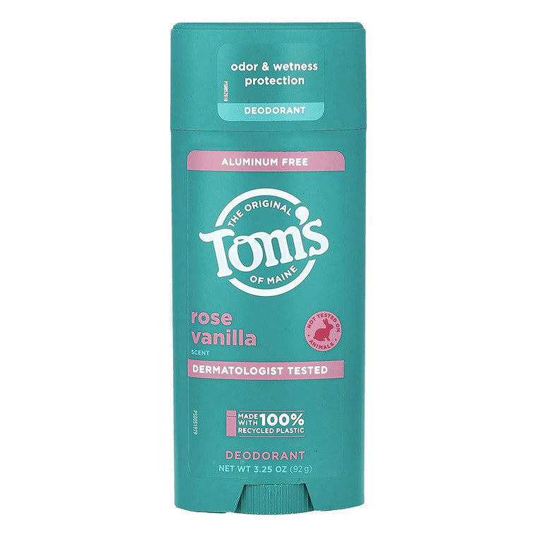 Deodorant stick, Tom's, Rose Vanilla, Fără aluminiu, Parfum delicat, Protecție miros, 92 g