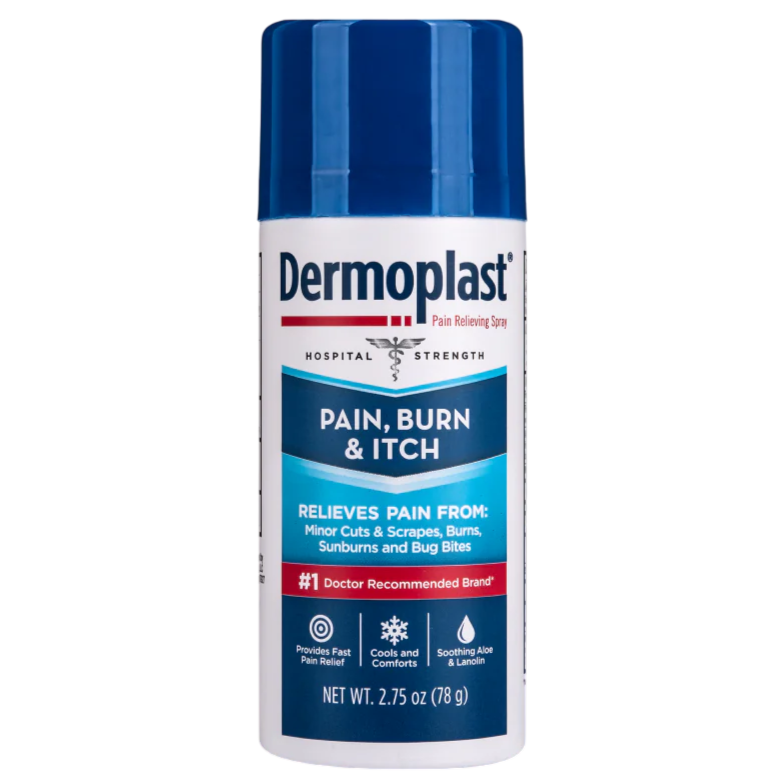 Spray Anestezic, Dermoplast, Pain Relief Spray, pentru Dureri si Iritatii Minore ale Pieli, cu Benzocaina 20%, 78gr
