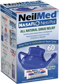 Neti pot nazal pentru irigare gravitațională, NeilMed, NasaFlo, Cu plicuri saline