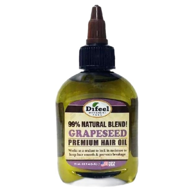 Ulei pentru păr, Difeel, Grapeseed Premium, Hidratare, Netezire, Strălucire, 75 ml