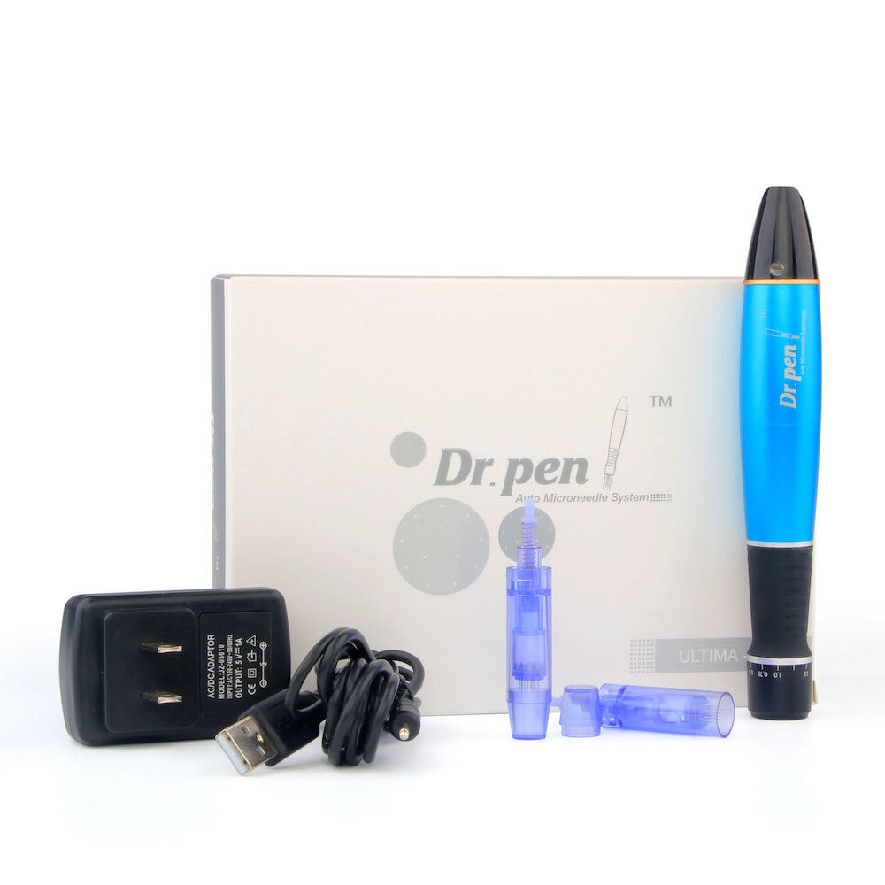 Creion cu Micro-Ace din Titan, Dermapen, Dr. Pen, A1W, pentru Electroporare, impotriva Ridurilor si Imbatranirii, Wireless, 2x Rezerve 12 pini, Adancime 0.25 - 3.00 mm, 5 viteze