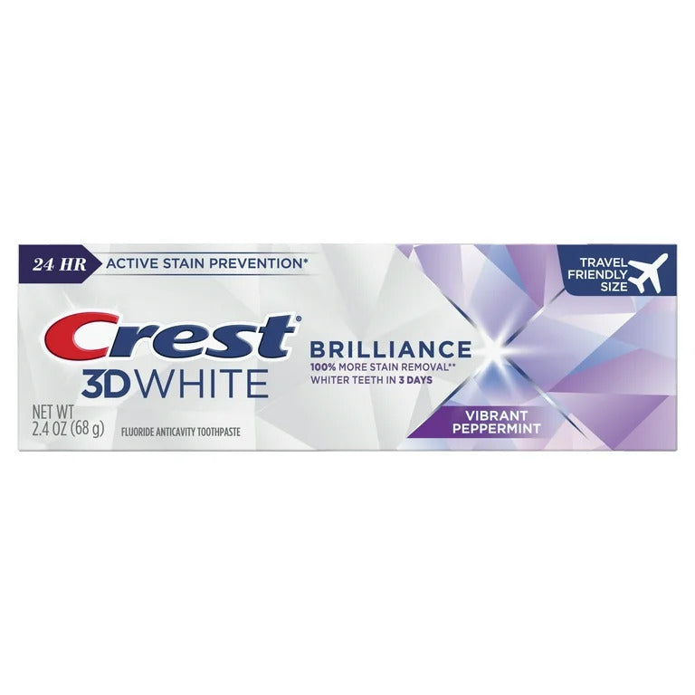 Pasta de Dinti, Crest, 3D White, Brilliance, Vibrant Peppermint, Albeste Dintii si Protejeaza impotriva Petelor, 68gr