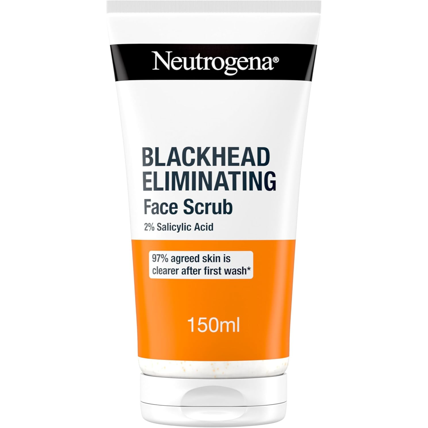 Gel de Fata, Neutrogena, Blackhead Eliminating Face Scrub, Efect Exfoliant, Combate Punctele Negre si Curata Porii in Profunzime, cu Acid Salicilic 2%, 150ml